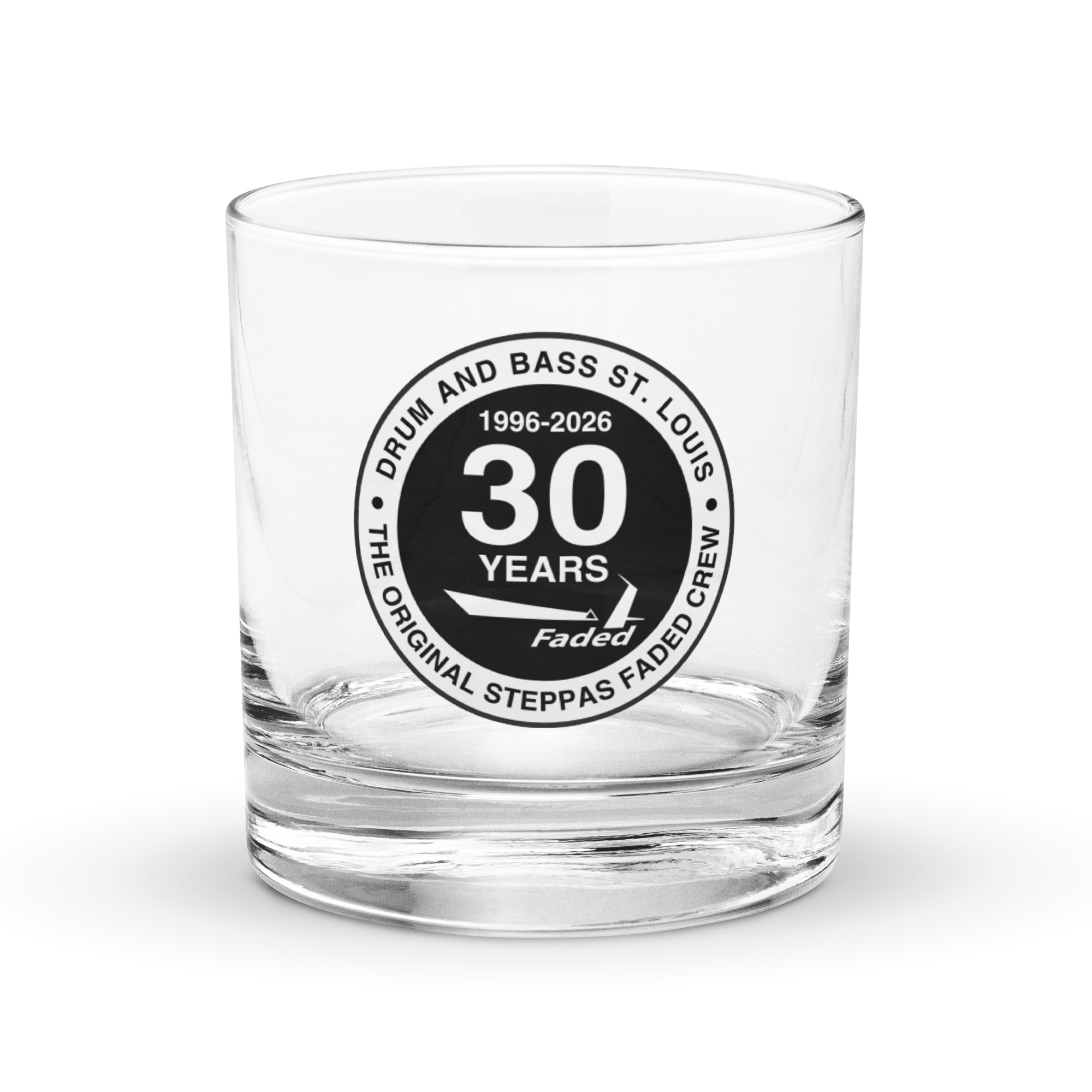 Faded 30 Years Rocks glass